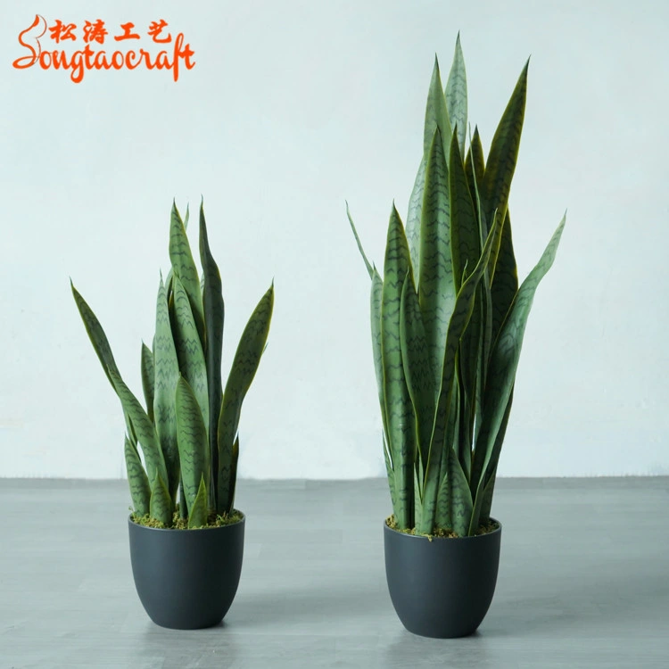 Wholesale Factory Real Touch Indoor Decorative Green Bonsai Artificial Snake Plant