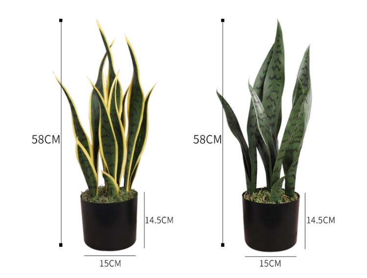 Table Decoration Plastic Sansevieria Snake Plant with Pot for Sale