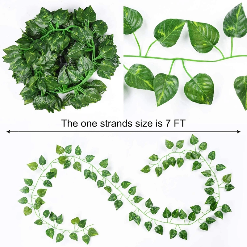 Artificial IVY 15 Pack 105 FT, Artificial IVY Leaf Garland Plants Fake IVY Vine Plant Hanging for Wedding Party Garden Wall Decoration