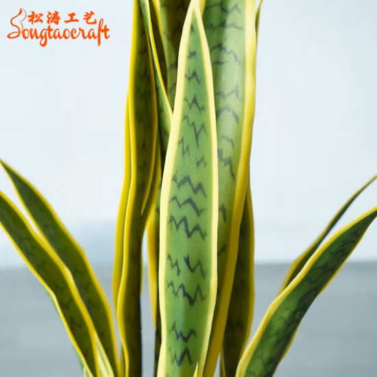 Vente chaude de haute qualité jaune serpent décoratif plante artificielle Sansewieria Bonsai Tree